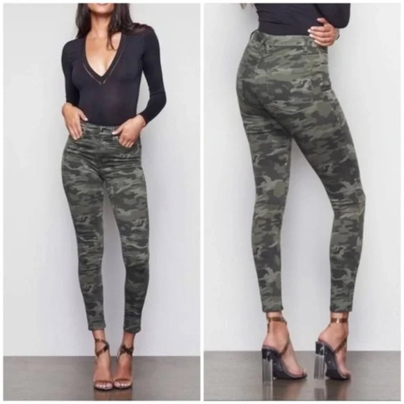 Good American Good Legs Camo Skinny Jeans in Green Style GL403AT 14 / 32 - Picture 1 of 6